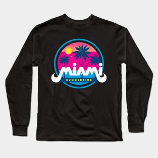 Retro Miami Sunset Long Sleeve T-Shirt